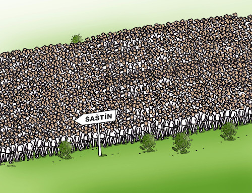 Cartoon: sastin (medium) by Lubomir Kotrha tagged vatican,pope,francis,visit,slovakia,vatican,pope,francis,visit,slovakia