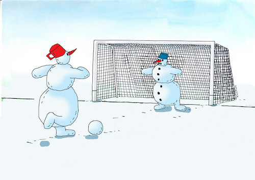 Cartoon: snehofut (medium) by Lubomir Kotrha tagged winter,frost,the,snow,snowmen,winter,frost,the,snow,snowmen