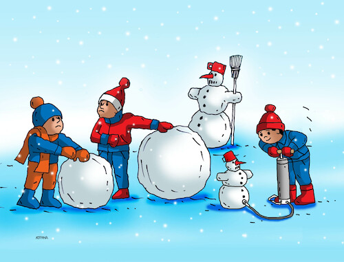 Cartoon: snehonafuk (medium) by Lubomir Kotrha tagged winter,frost,the,snow,snowmen,winter,frost,the,snow,snowmen