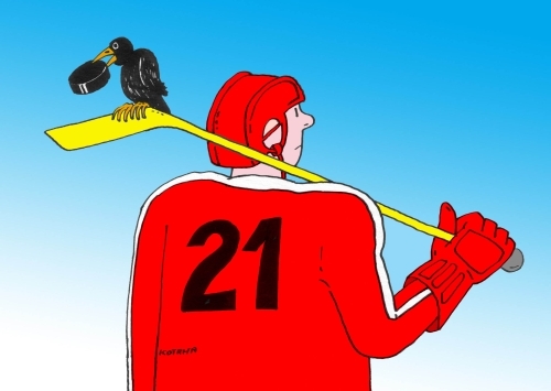 Cartoon: straka (medium) by Lubomir Kotrha tagged ice,hockey