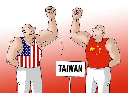 Cartoon: taiwan (medium) by Lubomir Kotrha tagged taiwan,usa,china,taiwan,usa,china