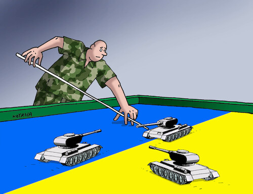 Cartoon: tankodrom2 (medium) by Lubomir Kotrha tagged ukraine,russia,ukraine,russia