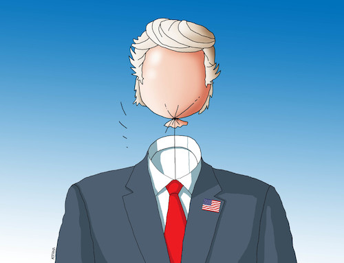 Cartoon: trumpbalon (medium) by Lubomir Kotrha tagged usa,president,donald,trump,hundred,days