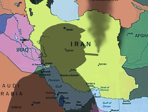 Cartoon: trumpdym26 (medium) by Lubomir Kotrha tagged donald,trump,iran,war,oil,donald,trump,iran,war,oil