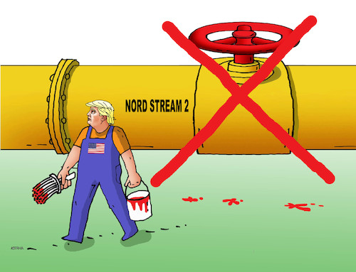 Cartoon: trumpgas (medium) by Lubomir Kotrha tagged gas,nord,stream,putin,trump,russia,usa,germany,sanctions