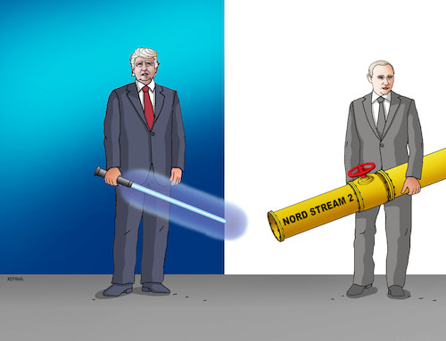 Cartoon: trumputboj (medium) by Lubomir Kotrha tagged gas,nord,stream,putin,trump,russia,usa,germany,sanctions
