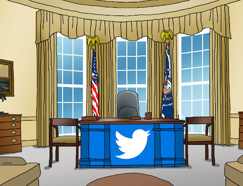 Cartoon: twitwhite (medium) by Lubomir Kotrha tagged trump,twitter,usa