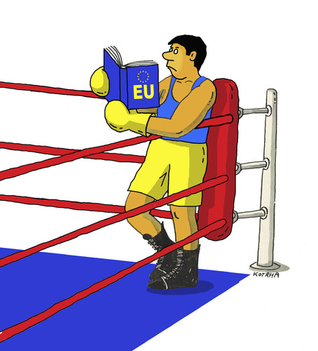 Cartoon: uklicko (medium) by Lubomir Kotrha tagged ukraine,eu,box