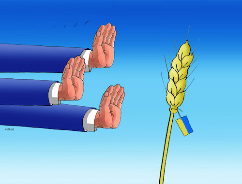 Cartoon: ukrapsen (medium) by Lubomir Kotrha tagged ukrainian,wheat,ukrainian,wheat