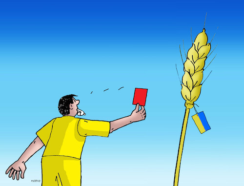 Cartoon: ukrared23 (medium) by Lubomir Kotrha tagged ukrainian,wheat,ukrainian,wheat
