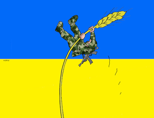 Cartoon: ukraskok (medium) by Lubomir Kotrha tagged war,sanctions,russia,ukraine,world,war,sanctions,russia,ukraine,world