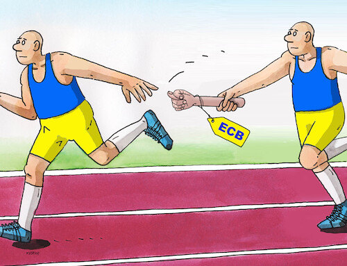 Cartoon: ukrastafet (medium) by Lubomir Kotrha tagged ecb,ucraine,money,ecb,ucraine,money