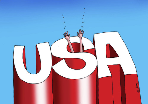 Cartoon: usa (medium) by Lubomir Kotrha tagged usa,crisis,liberty,default