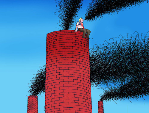 Cartoon: usadymovo (medium) by Lubomir Kotrha tagged donald,trump,usa,paris,climate,world,dollar,euro,warming,earth