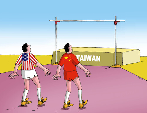 Cartoon: ustaiwan (medium) by Lubomir Kotrha tagged china,usa,taiwan,crisis,dollar,china,usa,taiwan,crisis,dollar