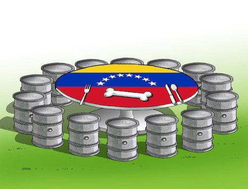 Cartoon: venezuhlad (medium) by Lubomir Kotrha tagged venezuela,maduro,duo,presidents