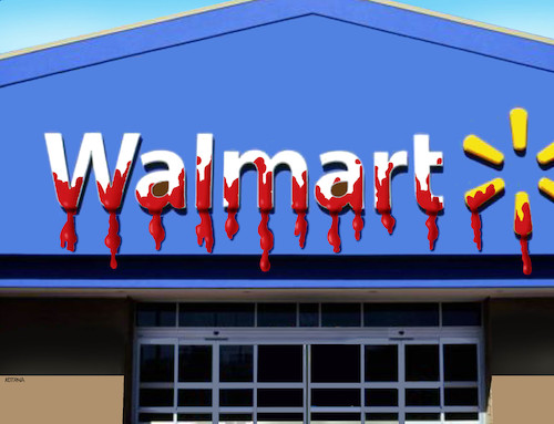 Cartoon: walmartred (medium) by Lubomir Kotrha tagged usa,el,paso,texas,walmart