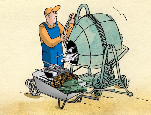 Cartoon: zbrojmiesac (medium) by Lubomir Kotrha tagged eu,money,for,armaments,eu,money,for,armaments