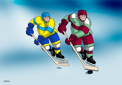 Cartoon: zubyhok (medium) by Lubomir Kotrha tagged hokej,hockey,world,cup