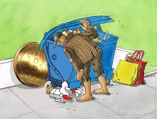 Cartoon: bitcoin trump biden capitol (medium) by Lubomir Kotrha tagged bitcoin,trump,biden,bitcoin,trump,biden
