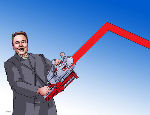 Cartoon: Elon Musk Tesla (medium) by Lubomir Kotrha tagged elon,musk,tesla,elon,musk,tesla