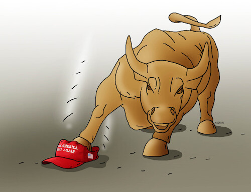 Cartoon: MAGA Trump USA Wall Street (medium) by Lubomir Kotrha tagged maga,trump,usa,wall,street,maga,trump,usa,wall,street