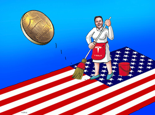 Cartoon: one cent usa (medium) by Lubomir Kotrha tagged one,cent,usa,end,one,cent,usa,end