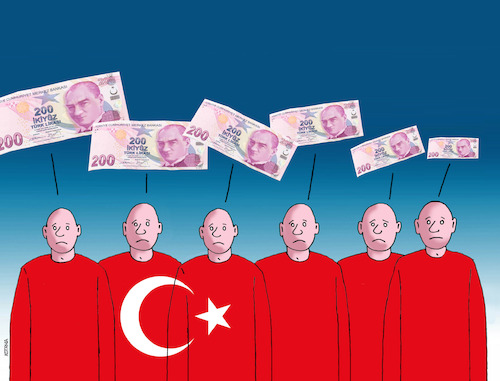 Cartoon: Turkey problems Turkish lira (medium) by Lubomir Kotrha tagged turkey,problems,turkish,lira,dollar,euro,turkey,problems,turkish,lira,dollar,euro