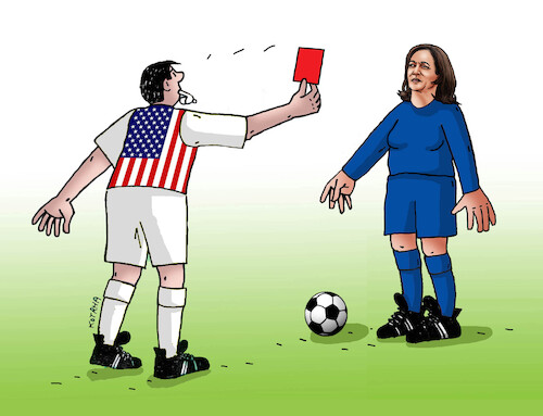 Cartoon: usa elections trump harris (medium) by Lubomir Kotrha tagged usa,elections,trump,harris,usa,elections,trump,harris