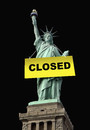 Cartoon: closed (small) by Lubomir Kotrha tagged usa,crisis,liberty,default