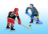 Cartoon: hokhviezdno (small) by Lubomir Kotrha tagged ice,hockey,winter,championships,canada