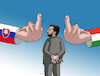 Cartoon: hunsk (small) by Lubomir Kotrha tagged ukraine,hungary,slovakia,zelensky,orban,fico