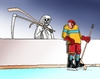 Cartoon: kosahok (small) by Lubomir Kotrha tagged hokej,hockey,world,cup