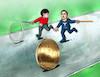 Cartoon: muskbit (small) by Lubomir Kotrha tagged bitcoin,dollar,euro,libra,rubel,musk