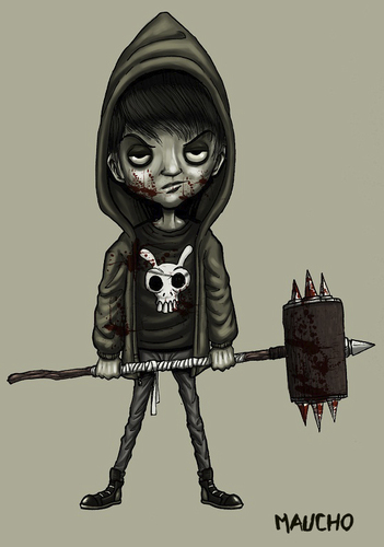 Cartoon: BAD BOY (medium) by maucho tagged boy,evil,bones