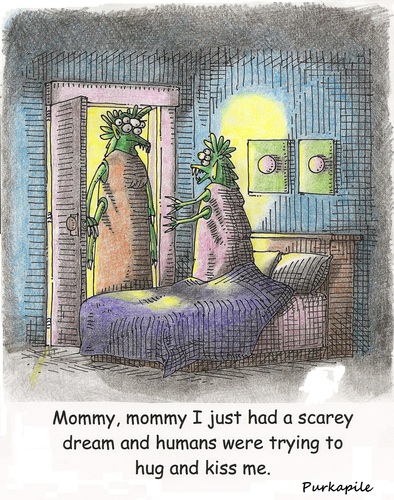 Cartoon: night and days mares (medium) by armadillo tagged kids,monsters,nightmare