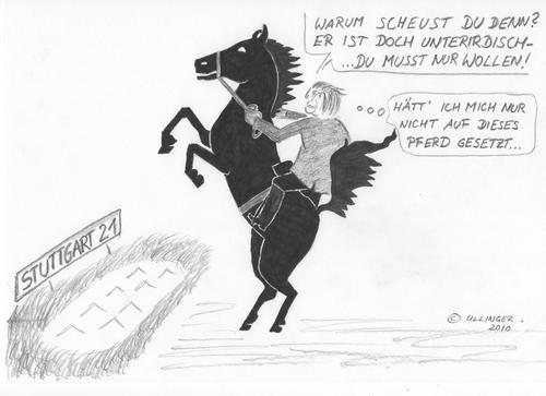 Cartoon: Der Gaul geht durch (medium) by Ullinger tagged stuttgart,ullinger