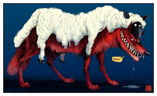 Cartoon: Wolf (medium) by DavidP tagged wolf,sheep