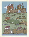 Cartoon: Zwischenland (small) by zeichenstift tagged zwischenland,wimmelbild,wasser,häuser,weide,katze,wolke,fahne,treppen,grün,korn,fantasie,kinder,bunt,märchenwelt