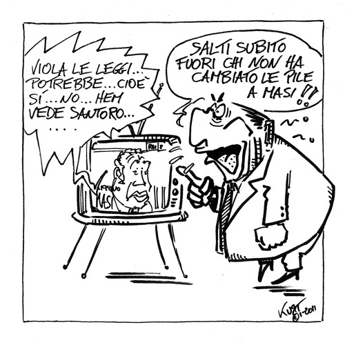 Cartoon: Annozero (medium) by kurtsatiriko tagged berlusconi,masi,santoro