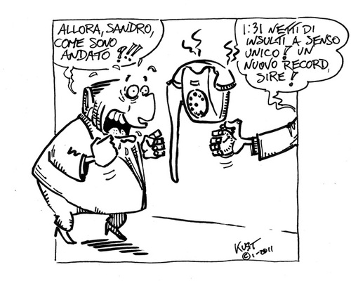 Cartoon: Telefonando (medium) by kurtsatiriko tagged berlusconi,gad,lerner