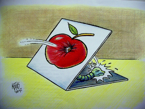 Cartoon: stumble (medium) by kotbas tagged apple,wolf,disappointment