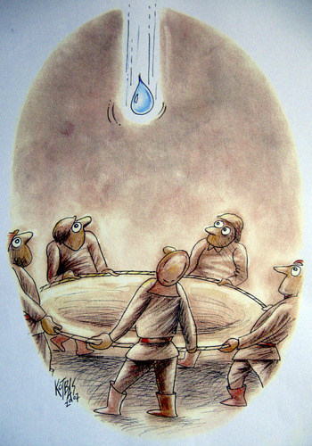 Cartoon: water (medium) by kotbas tagged water,fireman,recovery