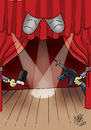 Cartoon: players (small) by kotbas tagged theatre,art,scene,war,mask,show,game,players,actor
