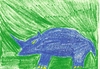 Cartoon: rhino wax blue on green (small) by skätsch-up tagged rhino,blue,green,animal,wax