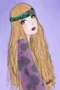 Cartoon: Hippie (small) by naths tagged girl hippie long hair cute