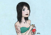 Cartoon: summer (small) by naths tagged summer,girl,tattoo