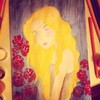 Cartoon: the blonde and the roses (small) by naths tagged watercolor,blonde,girl,colors,roses,flowers