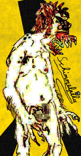 Cartoon: Evolution (medium) by Schimmelpelz-pilz tagged mensch,human,mutant,evolution,mutation,monster,creature,radiation,biohazard