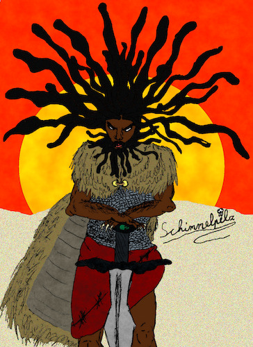 Cartoon: Sonnenkrieger (medium) by Schimmelpelz-pilz tagged desert,dread,dreads,dreadlock,dreadlocks,wild,full,beard,mane,long,hair,hairs,claw,claws,warrior,fighter,big,sword,sun,krieger,sonne,sonnenkrieger,wüste,vollbart,bart,mähne,klauen,klaue